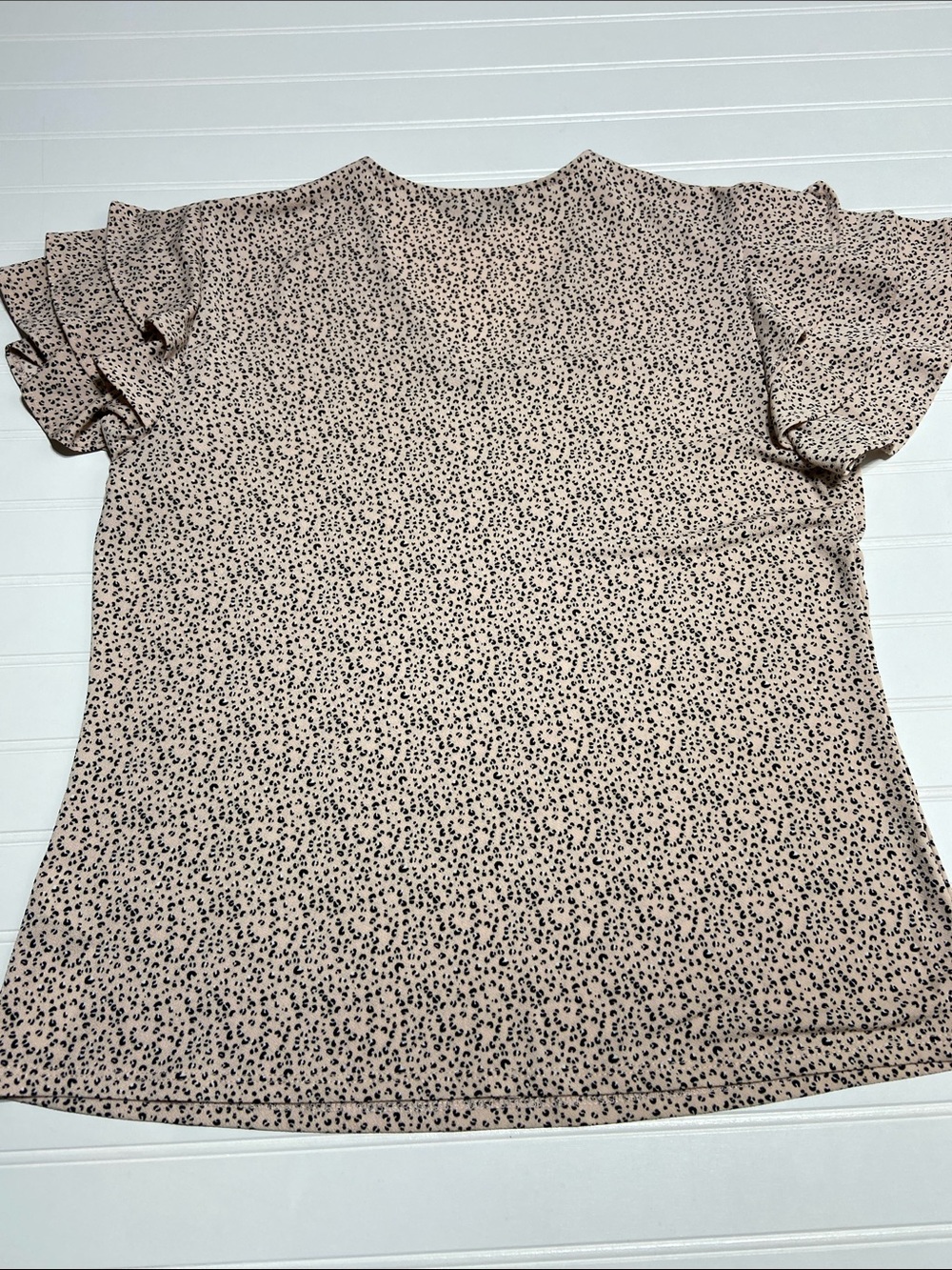 Adrianna Papell Cheetah Print V-Neck Flutter Sleeve Blouse M Smart Casual EUC - Picture 5 of 9